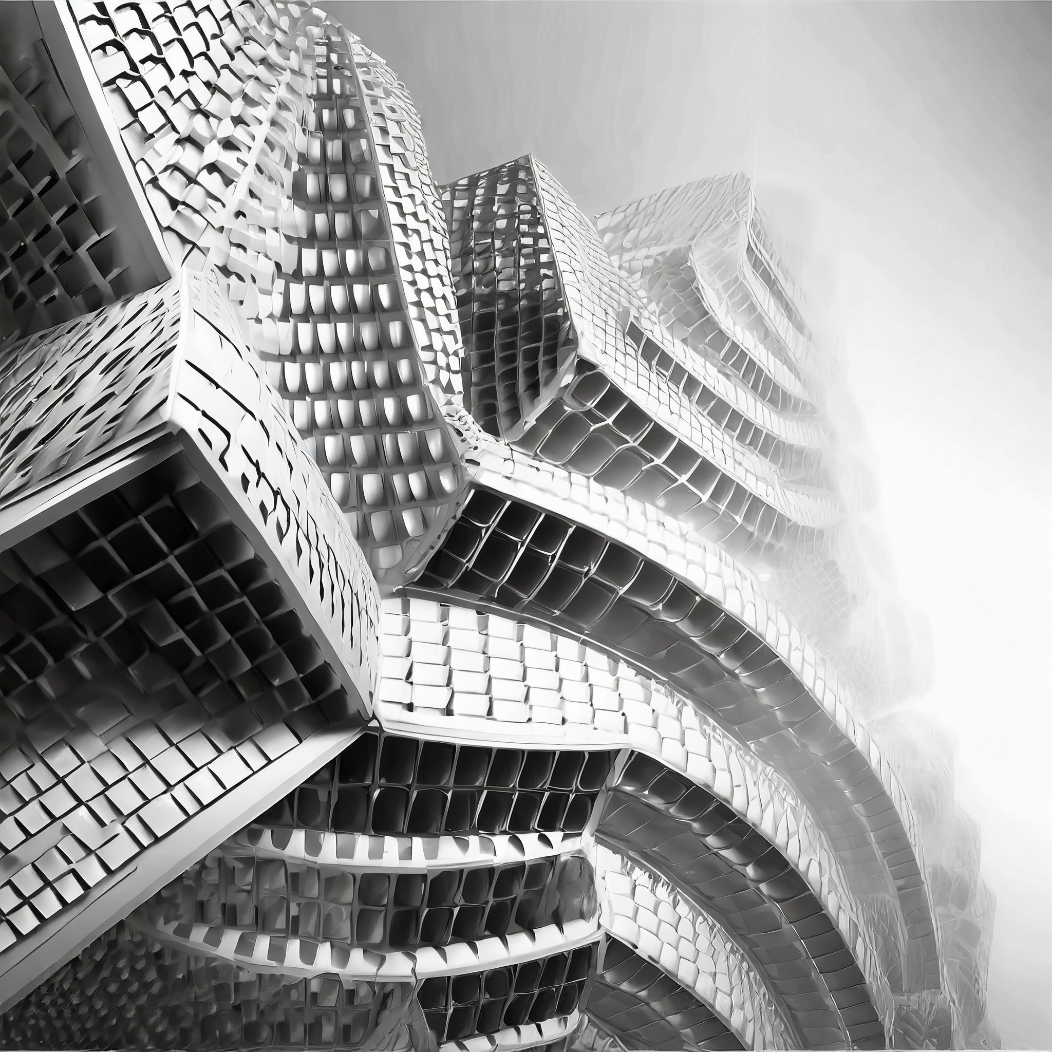 Firefly Architecture Parametric 3d Pattern black and white 62205